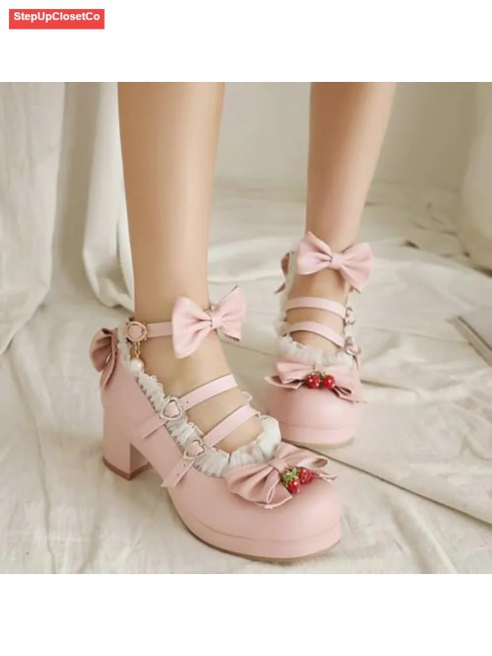 Mary Jane Platform Pumps Chunky Heel Lolita Shoes with Buckle